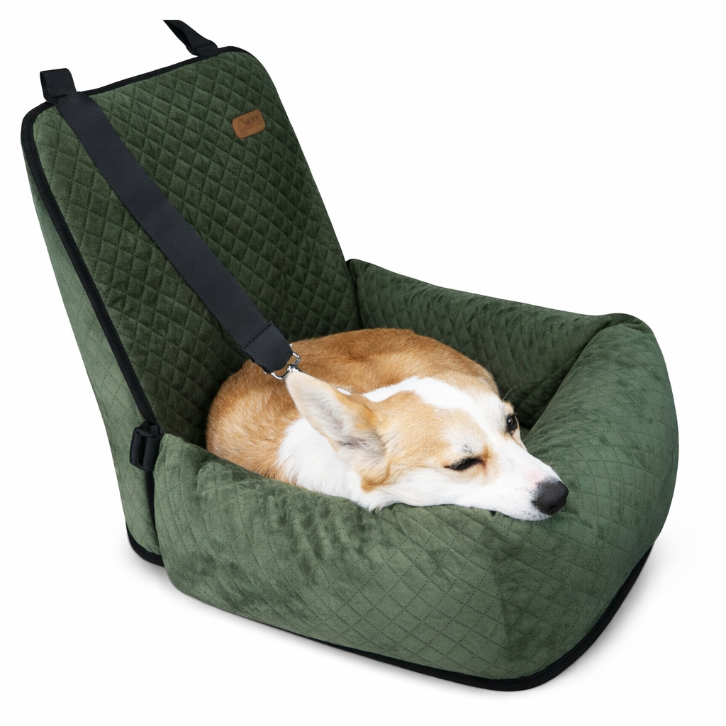 Dog Car Seat Booster with Safety Strap for Secure and Comfortable Travel