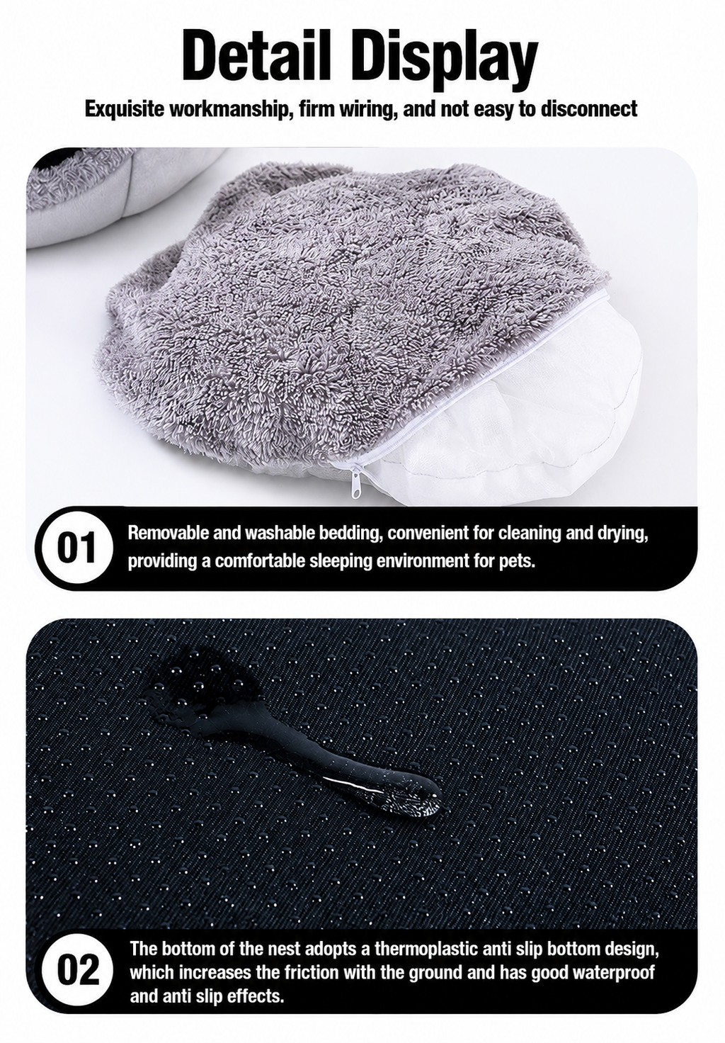 Enclosed Cozy Cat Cave Bed Hideout for Warm, Secure Sleep