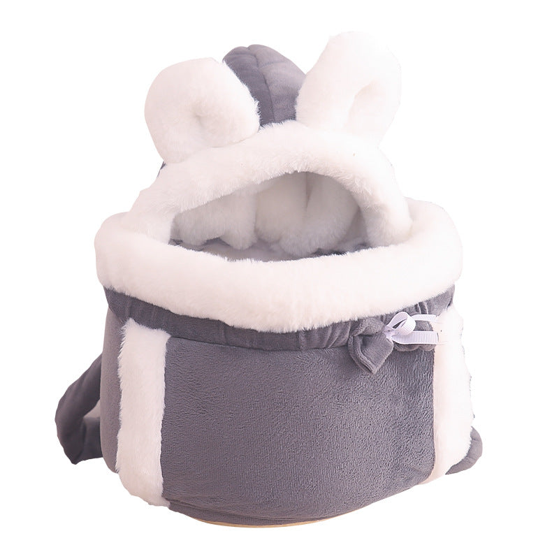 Cozy Cat Carrier Backpack – Soft Plush Travel Sling & Calming Pet Bed (4–12 lbs)