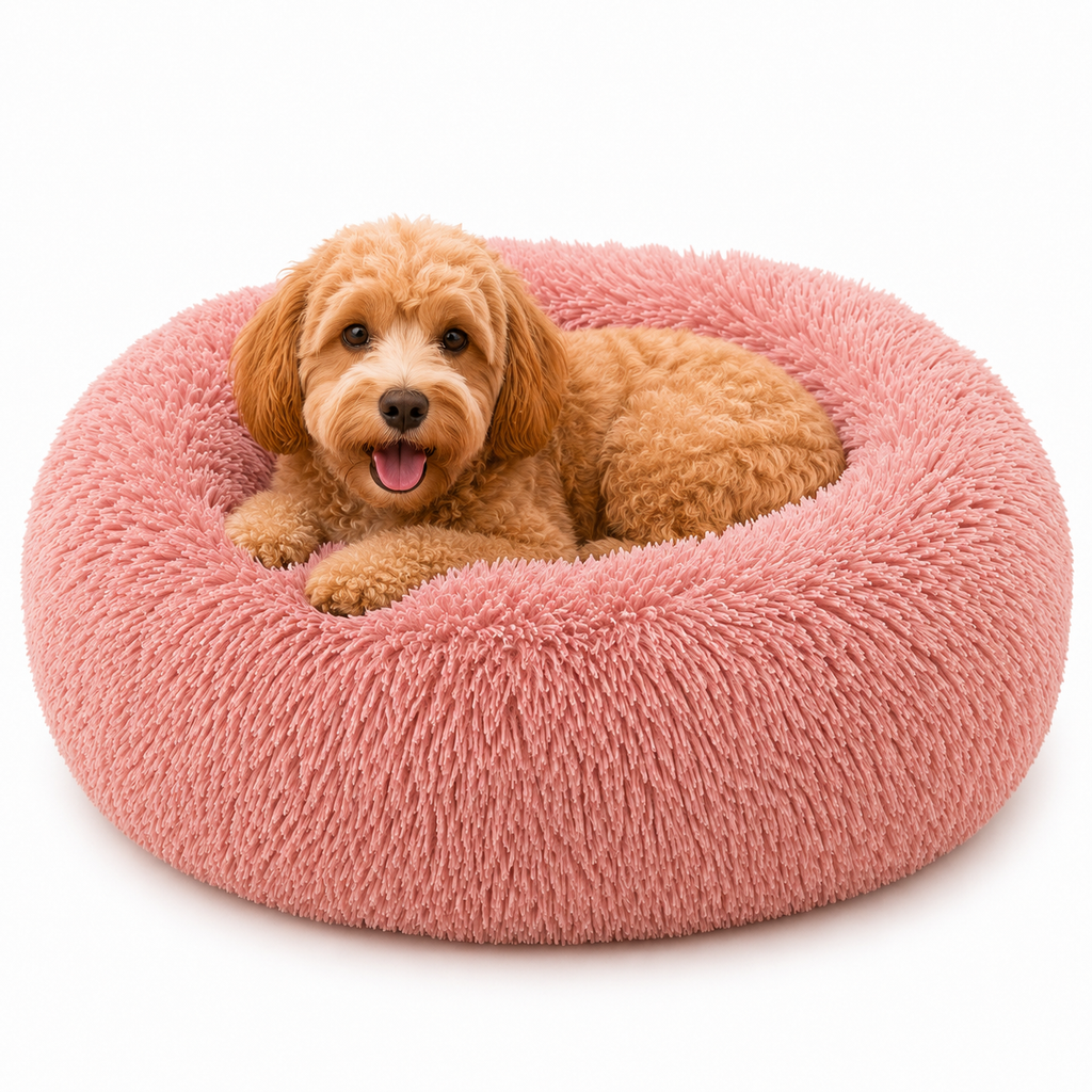 Calming Plush Donut Dog Bed – Ultra‑Soft, Comfort‑Boosting Anxiety‑Relief Bed for Pets