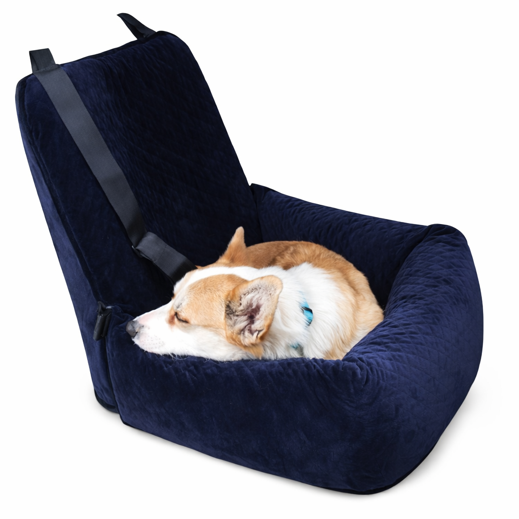 Dog Car Seat Booster with Safety Strap for Secure and Comfortable Travel