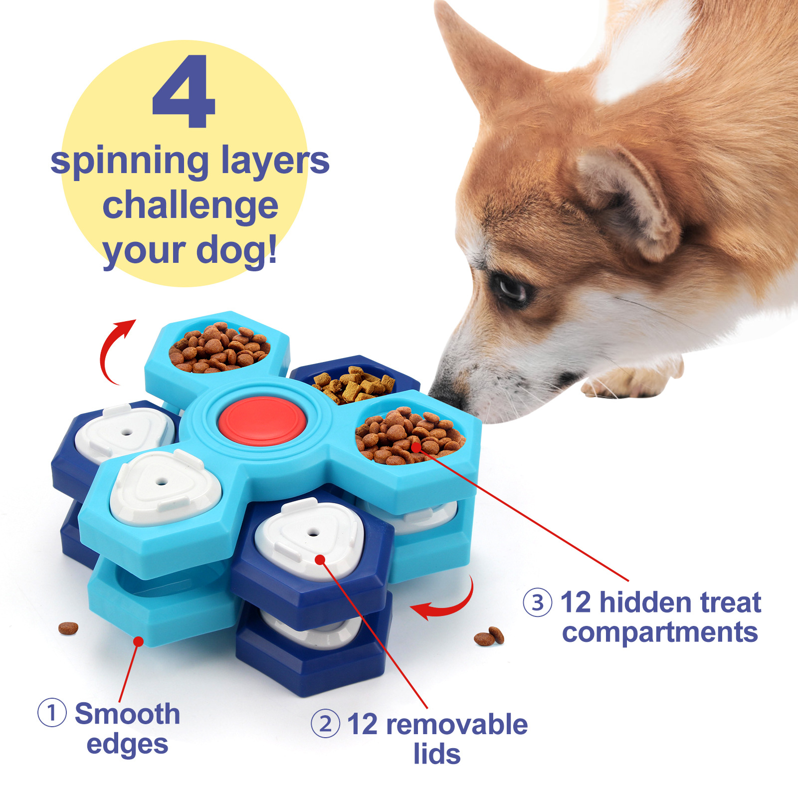 Interactive Dog Puzzle Feeder – Slow Feed & Mental Stimulation Toy