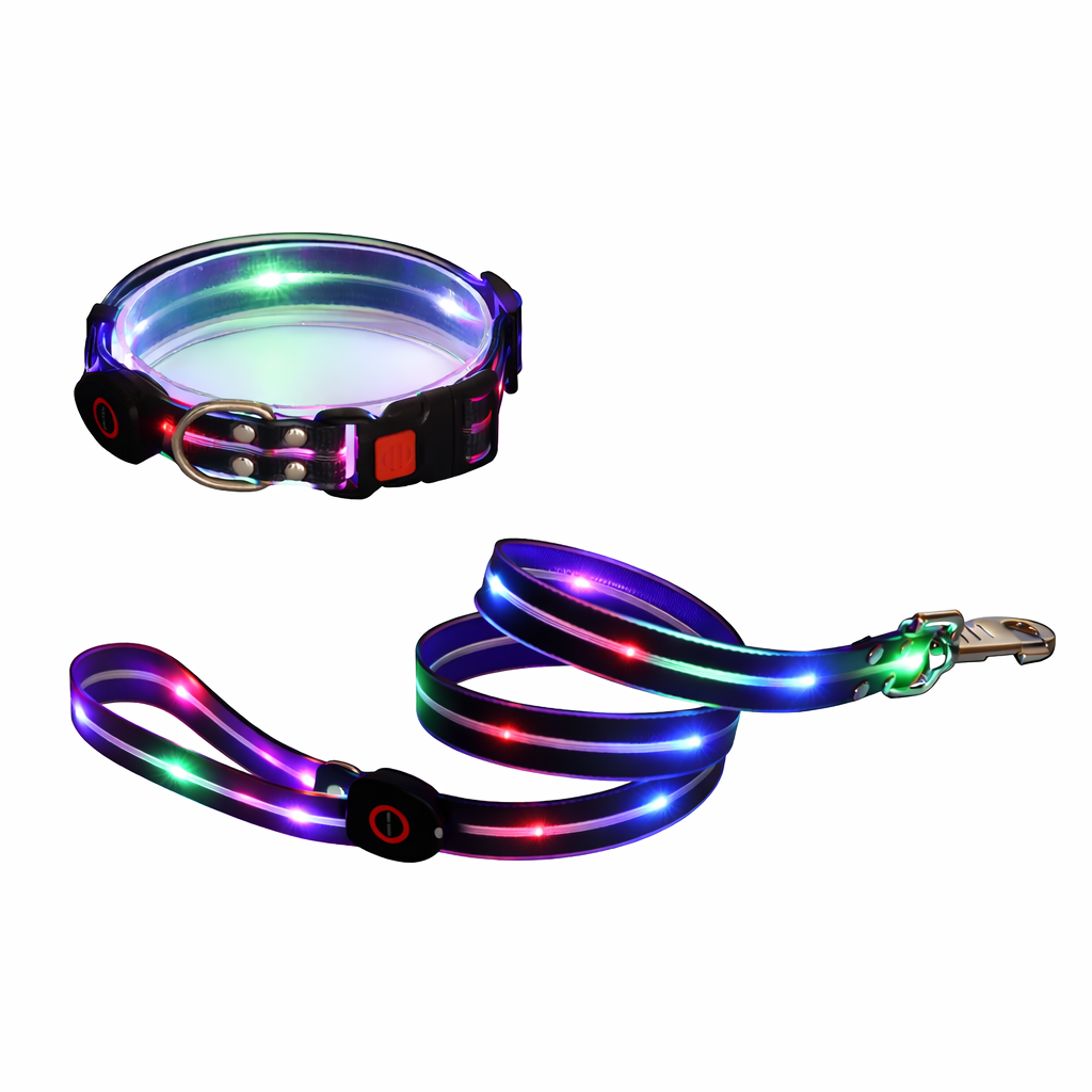 Rechargeable LED Dog Collars & Leashes – Night Safety Collection