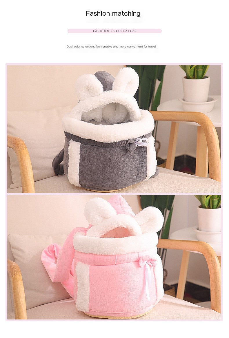 Cozy Cat Carrier Backpack – Soft Plush Travel Sling & Calming Pet Bed (4–12 lbs)