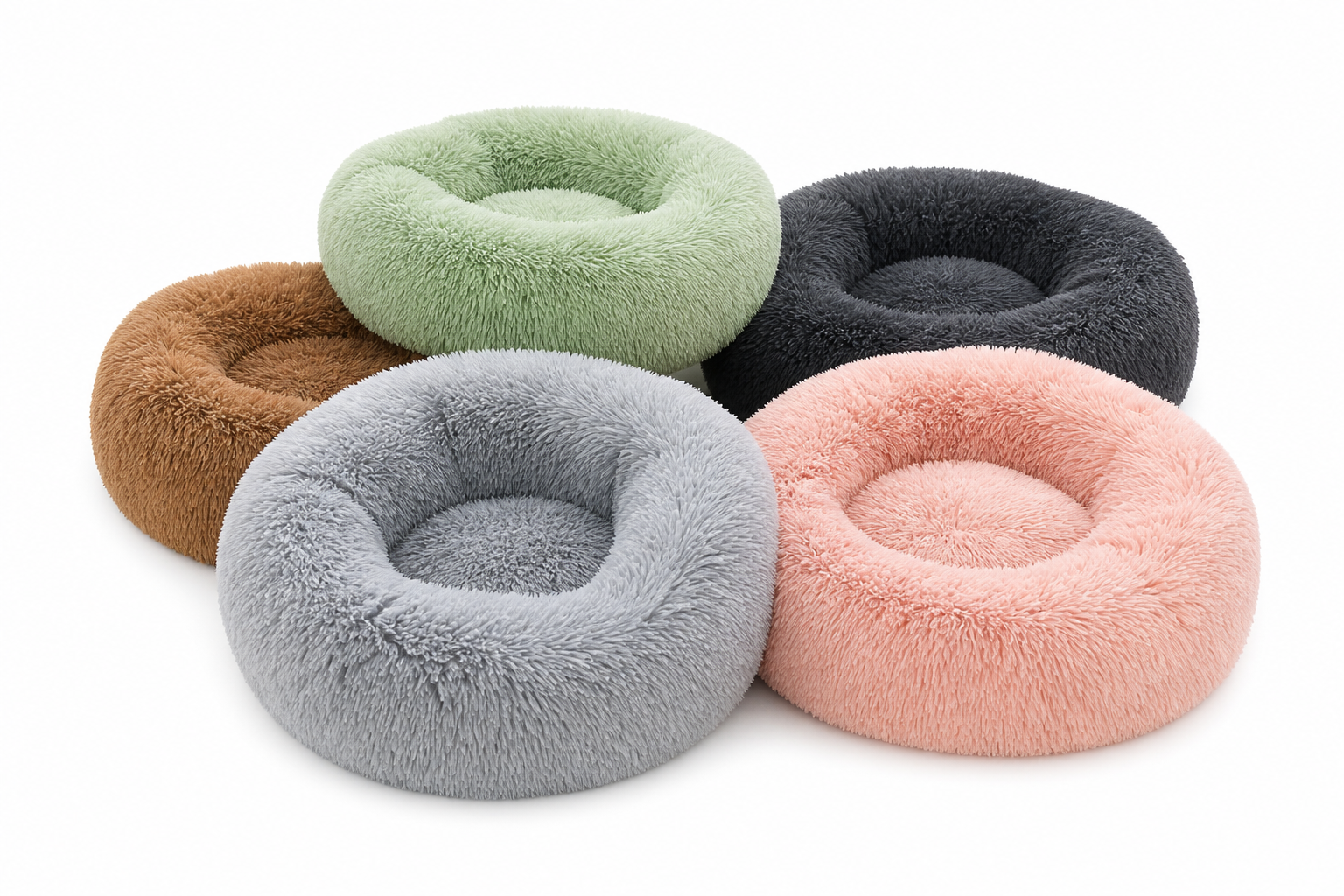 Calming Plush Donut Dog Bed – Ultra‑Soft, Comfort‑Boosting Anxiety‑Relief Bed for Pets