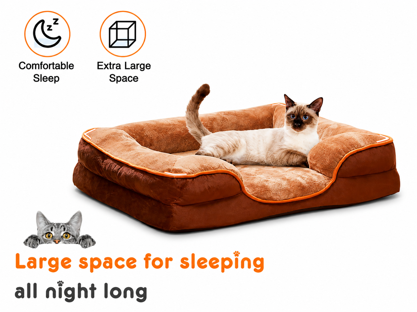 Orthopedic Memory Foam Dog Bed – Calming Bolster Support for Deep Sleep & Joint Relief