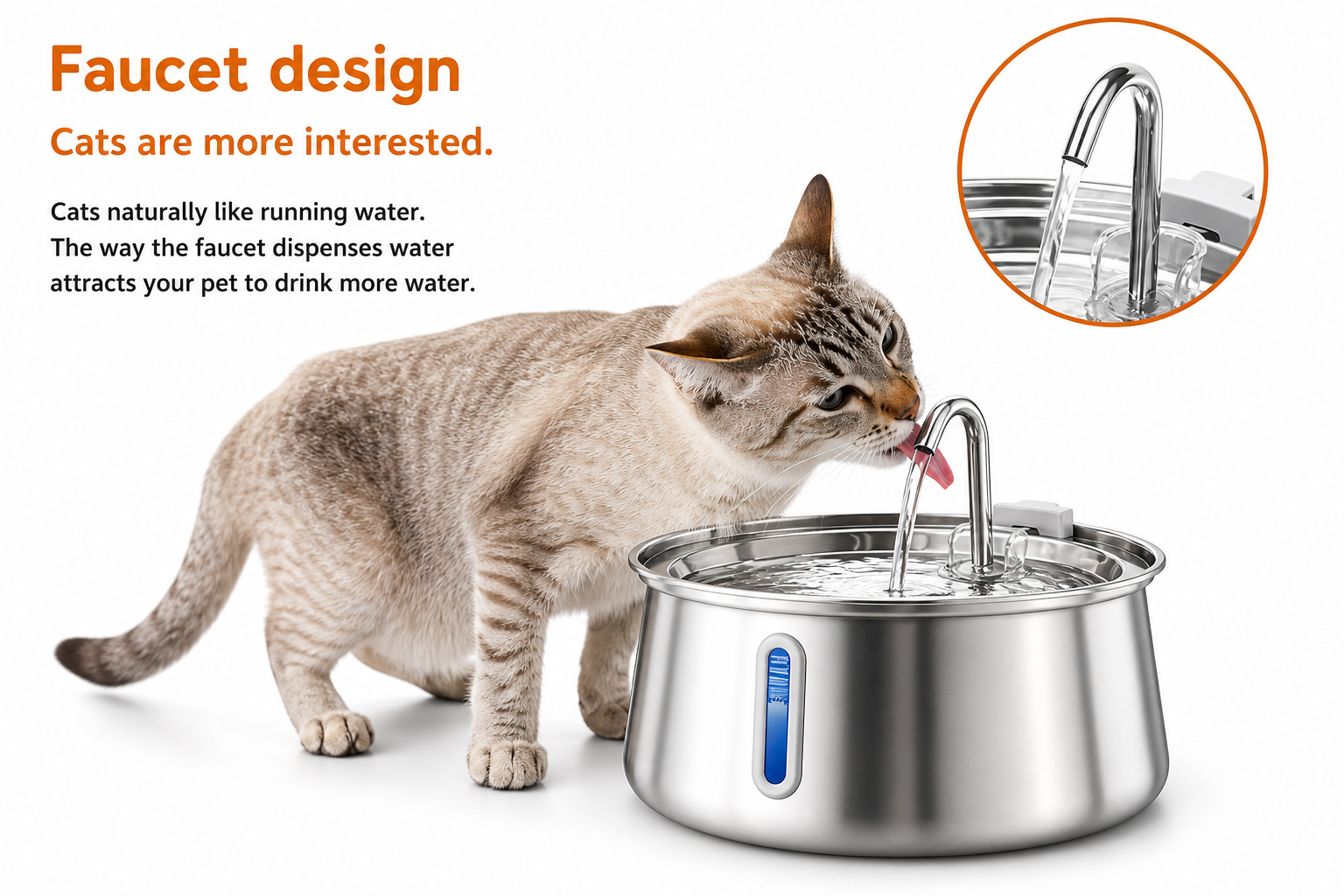 4L Stainless Steel Pet Water Fountain – Automatic Flow Drinking Dispenser for Dogs & Cats (US plug)
