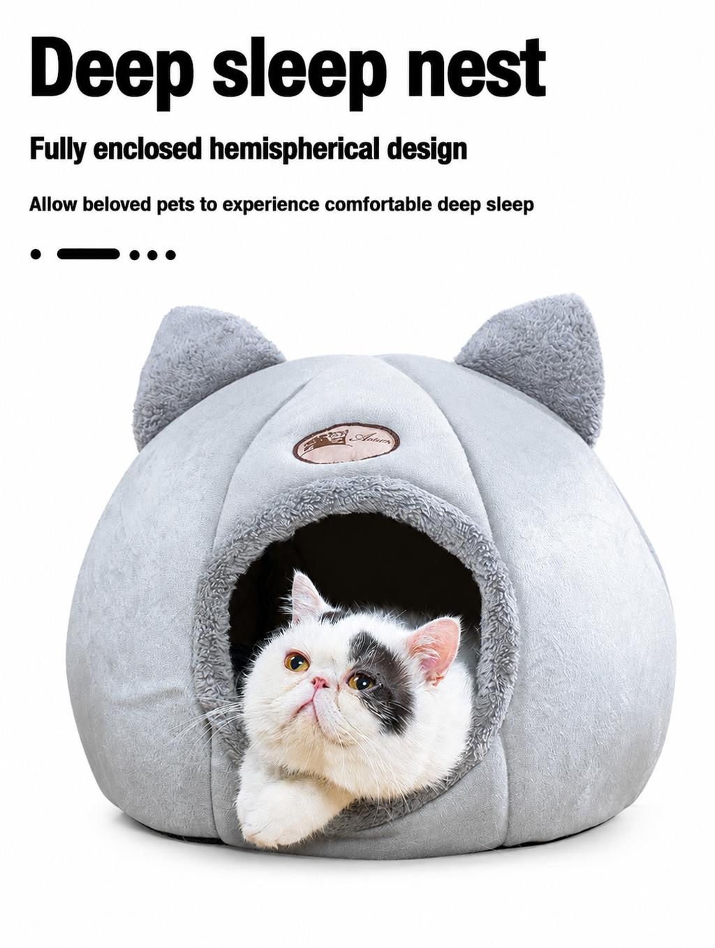 Enclosed Cozy Cat Cave Bed Hideout for Warm, Secure Sleep