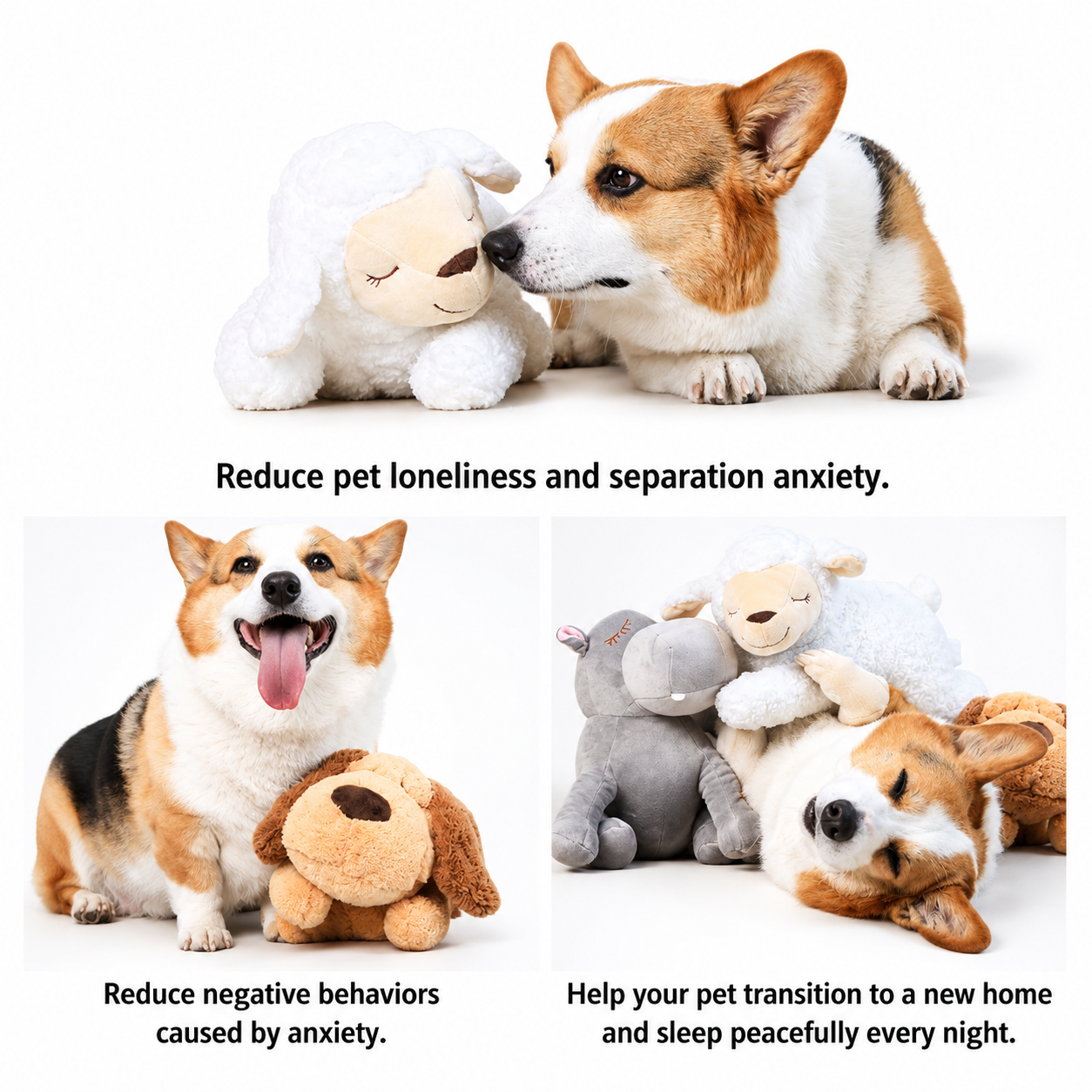Heartbeat Calming Plush Toy – Anxiety Relief Companion for Dogs & Puppies